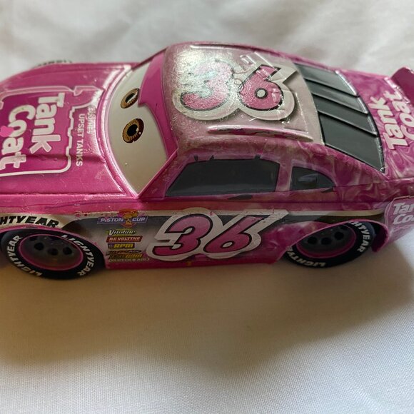 Disney Pixar Cars Pink TANK COAT #36 Diecast Vehicle with Rubber Tires - Picture 1 of 6
